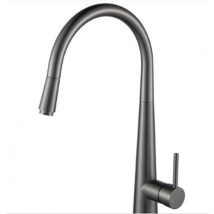 Lucid Gun Metal Round Pull Out Kitchen Sink Mixer